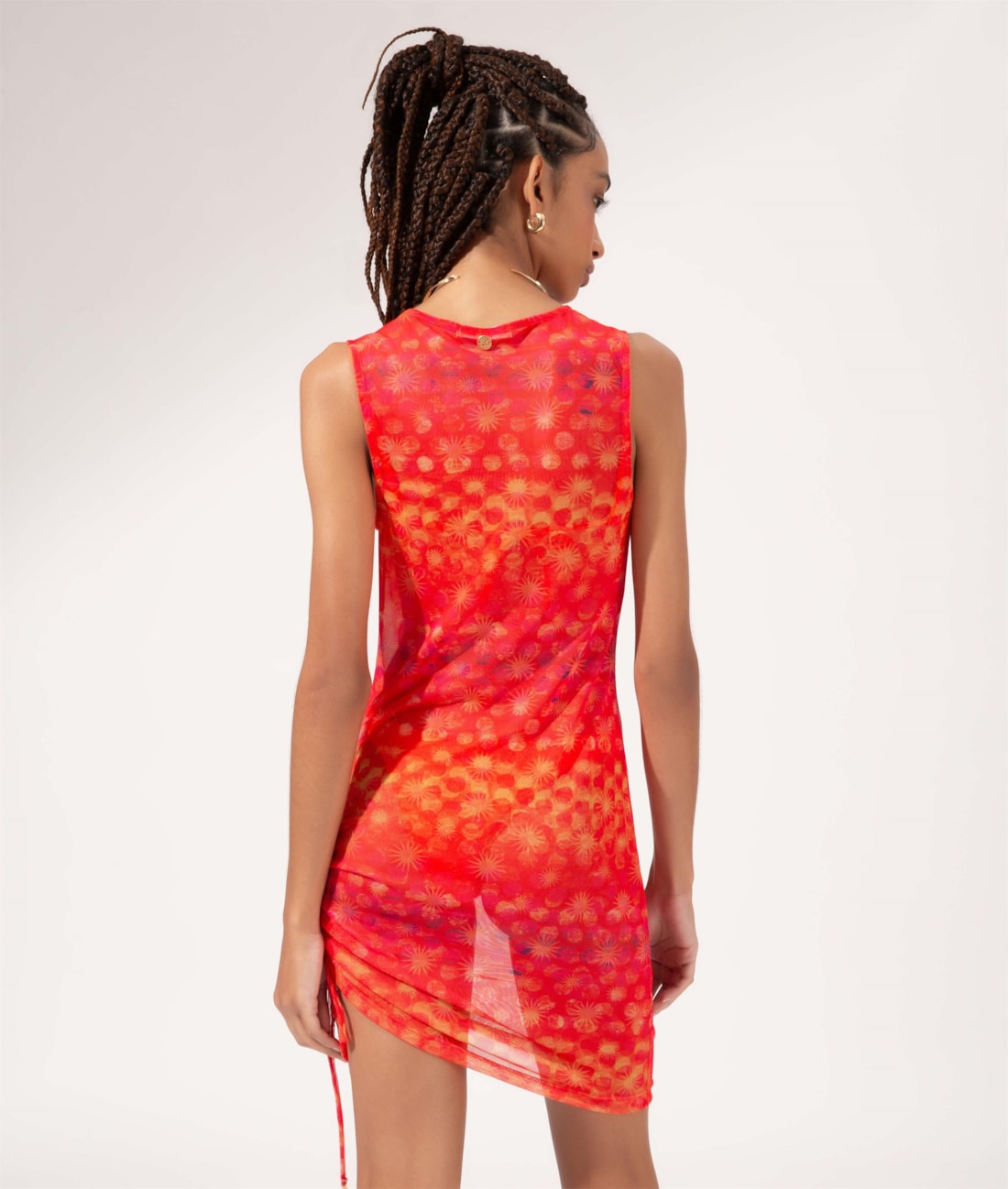 Vestido Curto Tule Essence Laranja