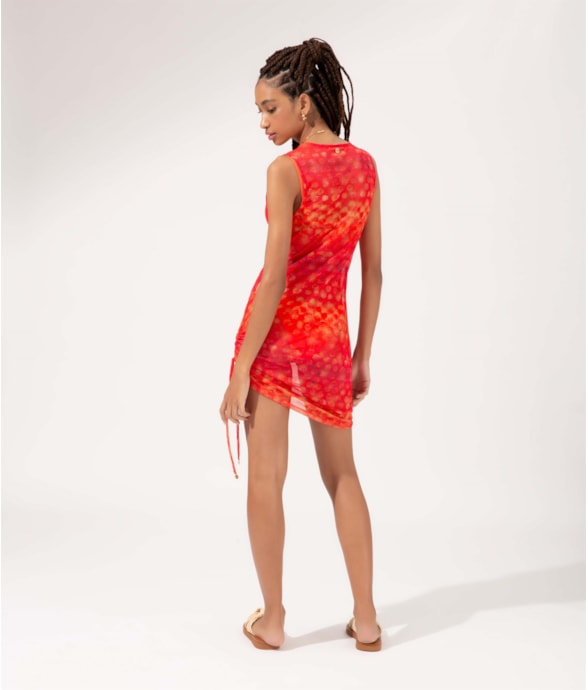 Vestido Curto Tule Essence Laranja