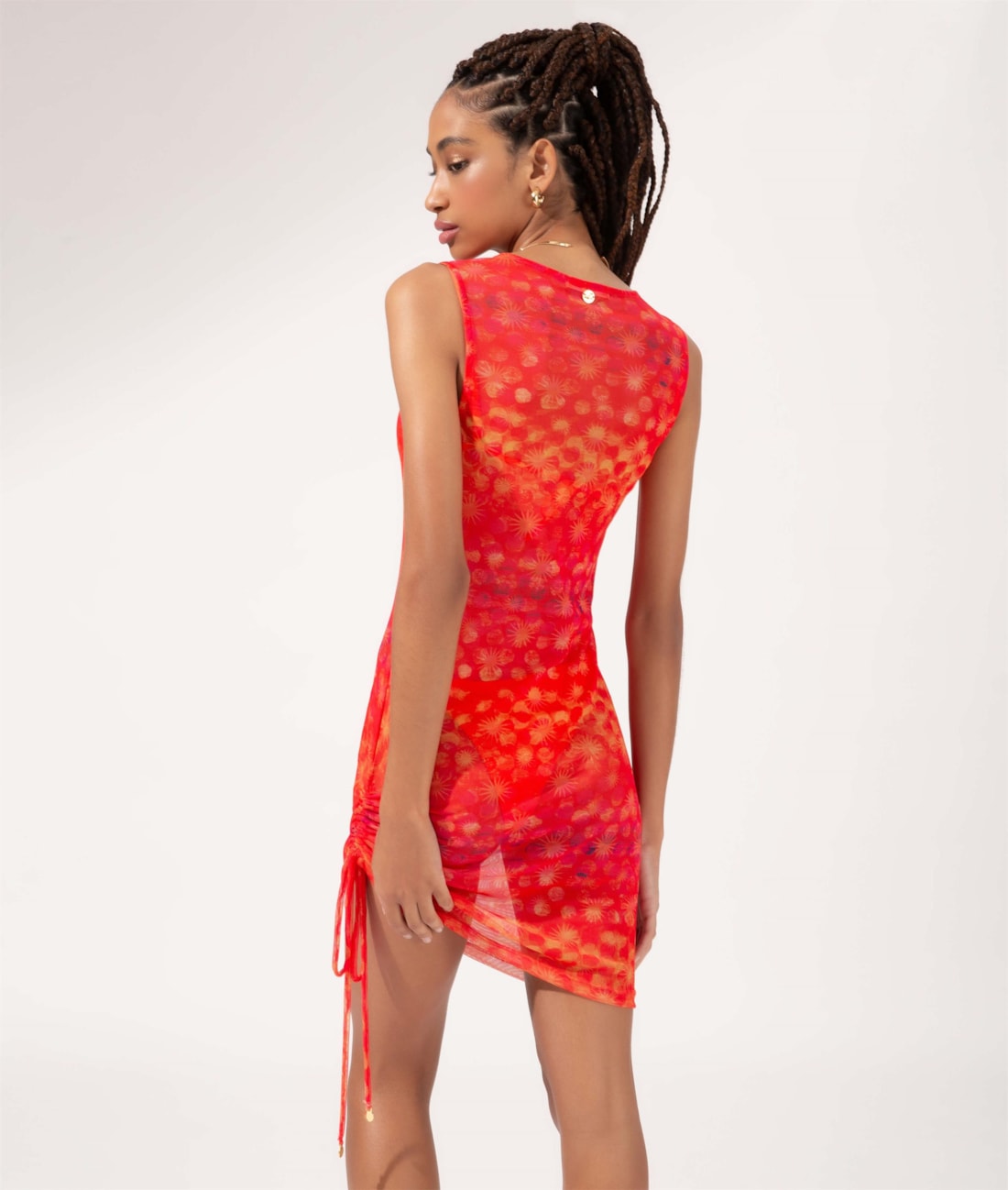 Vestido Curto Tule Essence Laranja