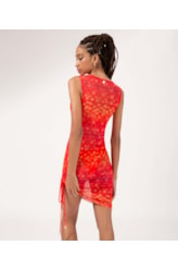 Vestido Curto Tule Essence Laranja