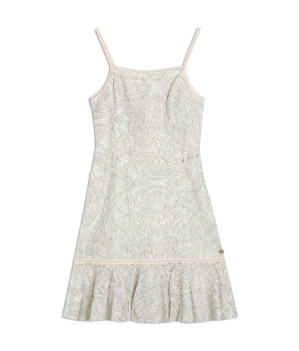 Vestido Curto Tule Estampado Unica