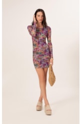 Vestido Curto Tule Haze Roxo