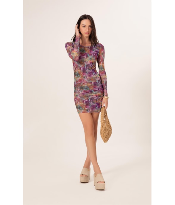Vestido Curto Tule Haze Roxo
