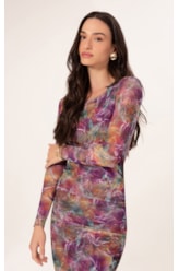 Vestido Curto Tule Haze Roxo