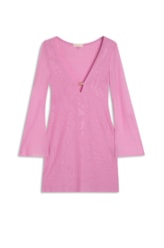 Vestido Curto Tule Liso  Rosa Gum