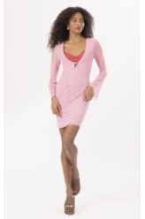 Vestido Curto Tule Liso  Rosa Gum