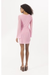 Vestido Curto Tule Liso  Rosa Gum
