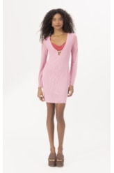 Vestido Curto Tule Liso  Rosa Gum