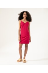 Vestido Curto Visco Linho Pink
