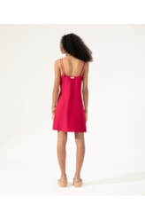Vestido Curto Visco Linho Pink