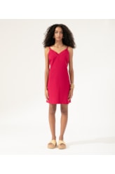 Vestido Curto Visco Linho Pink