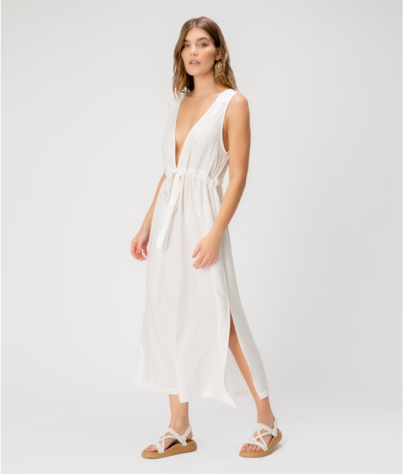 Vestido Curto Visco Nature Natural
