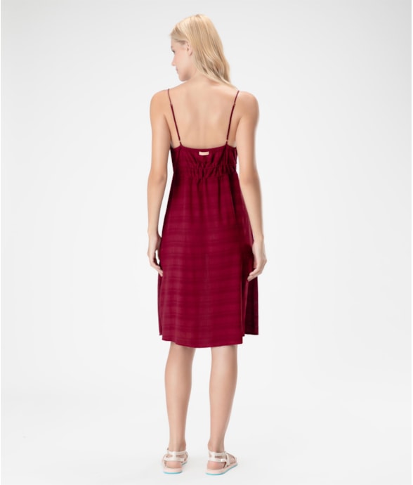 Vestido Curto Visco Texture Bordeaux