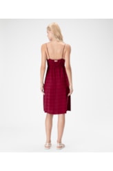 Vestido Curto Visco Texture Bordeaux