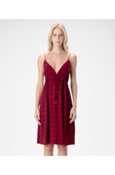 Vestido Curto Visco Texture Bordeaux