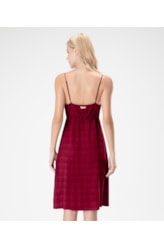 Vestido Curto Visco Texture Bordeaux