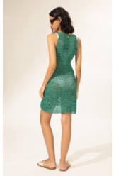 Vestido Decote v Tricot Burano Verde Escuro