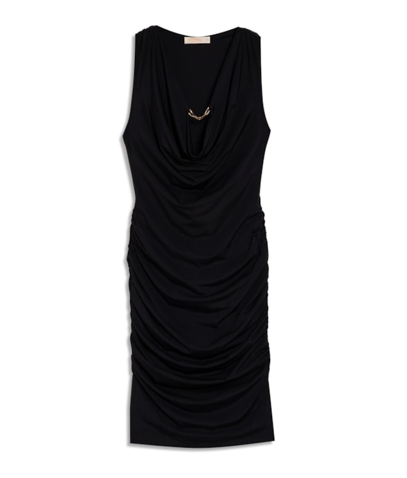 Vestido Degagê Jersey Preto