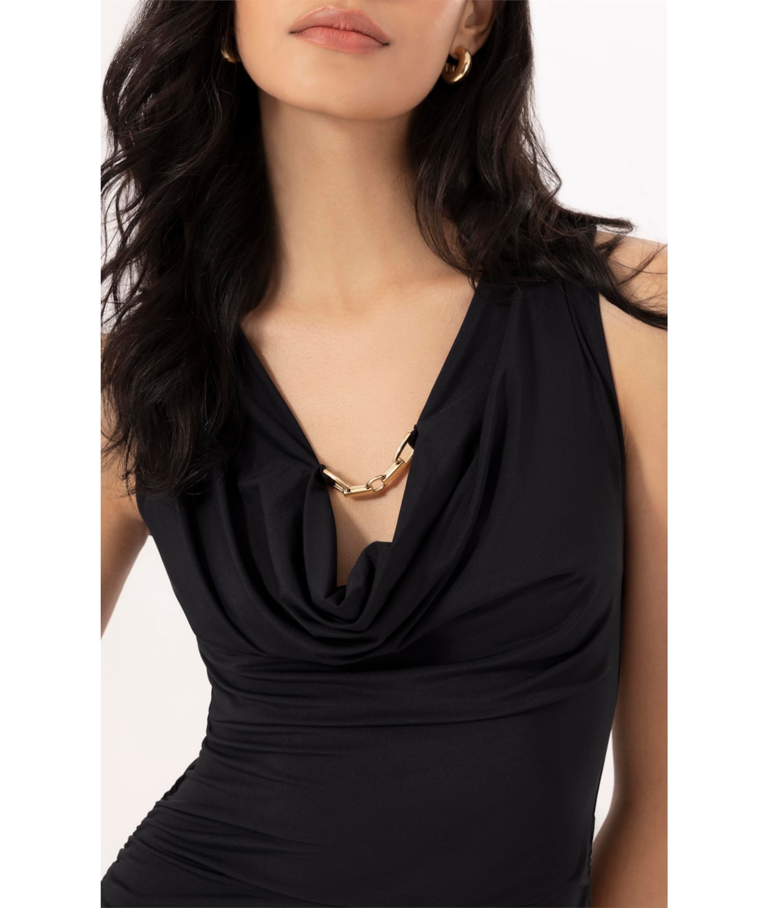 Vestido Degagê Jersey Preto