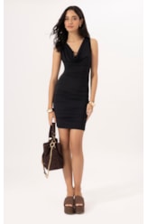 Vestido Degagê Jersey Preto