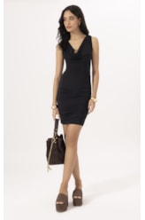 Vestido Degagê Jersey Preto