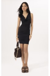 Vestido Degagê Jersey Preto