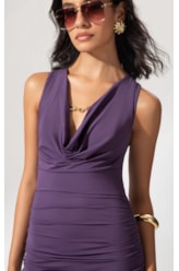 Vestido Degagê Jersey Roxo