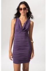 Vestido Degagê Jersey Roxo
