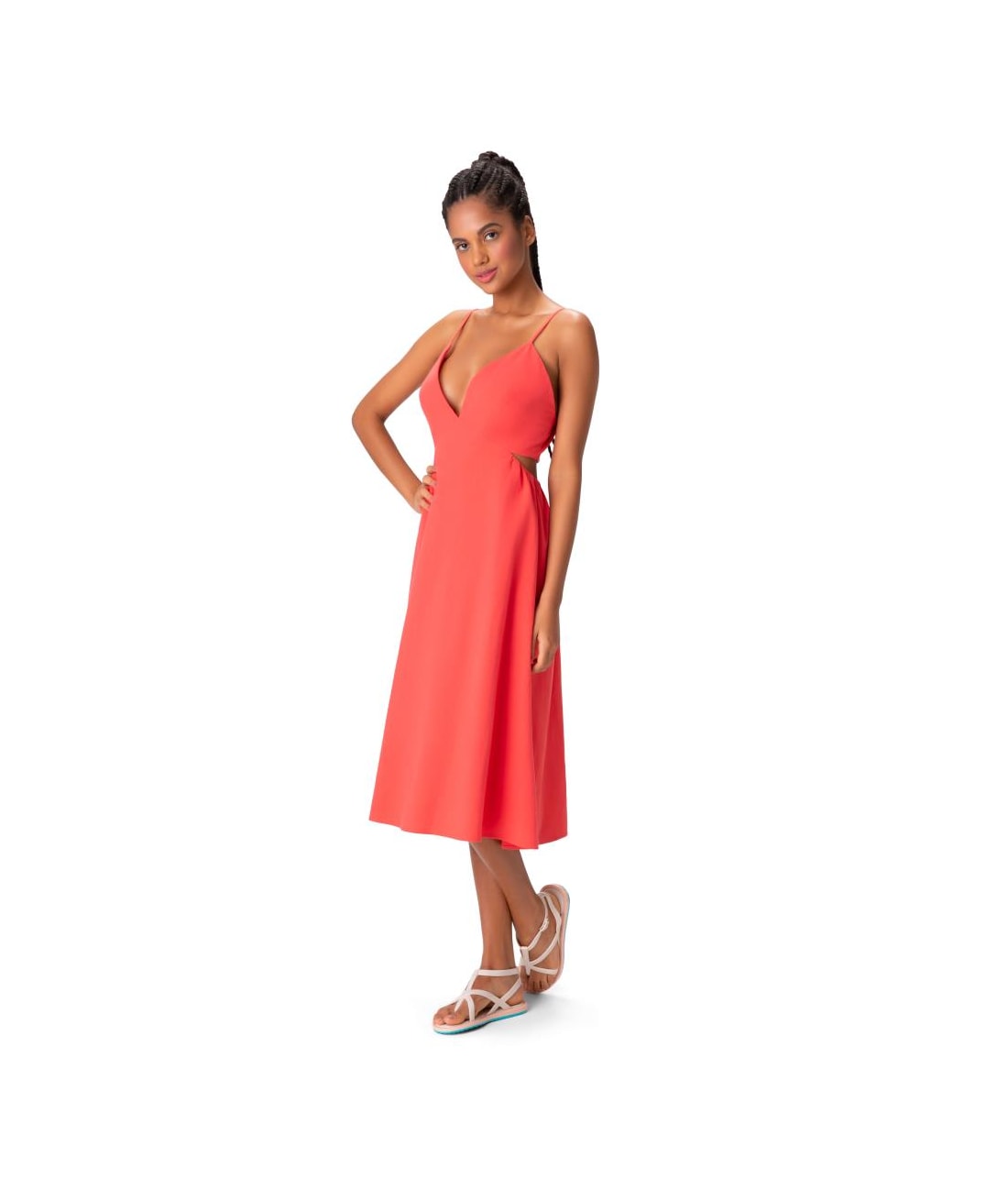 Vestido Elastico Cotton Fine Coral