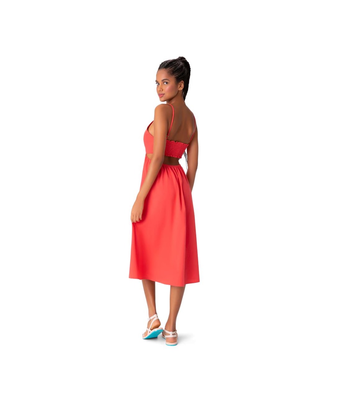 Vestido Elastico Cotton Fine Coral