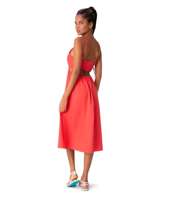 Vestido Elastico Cotton Fine Coral
