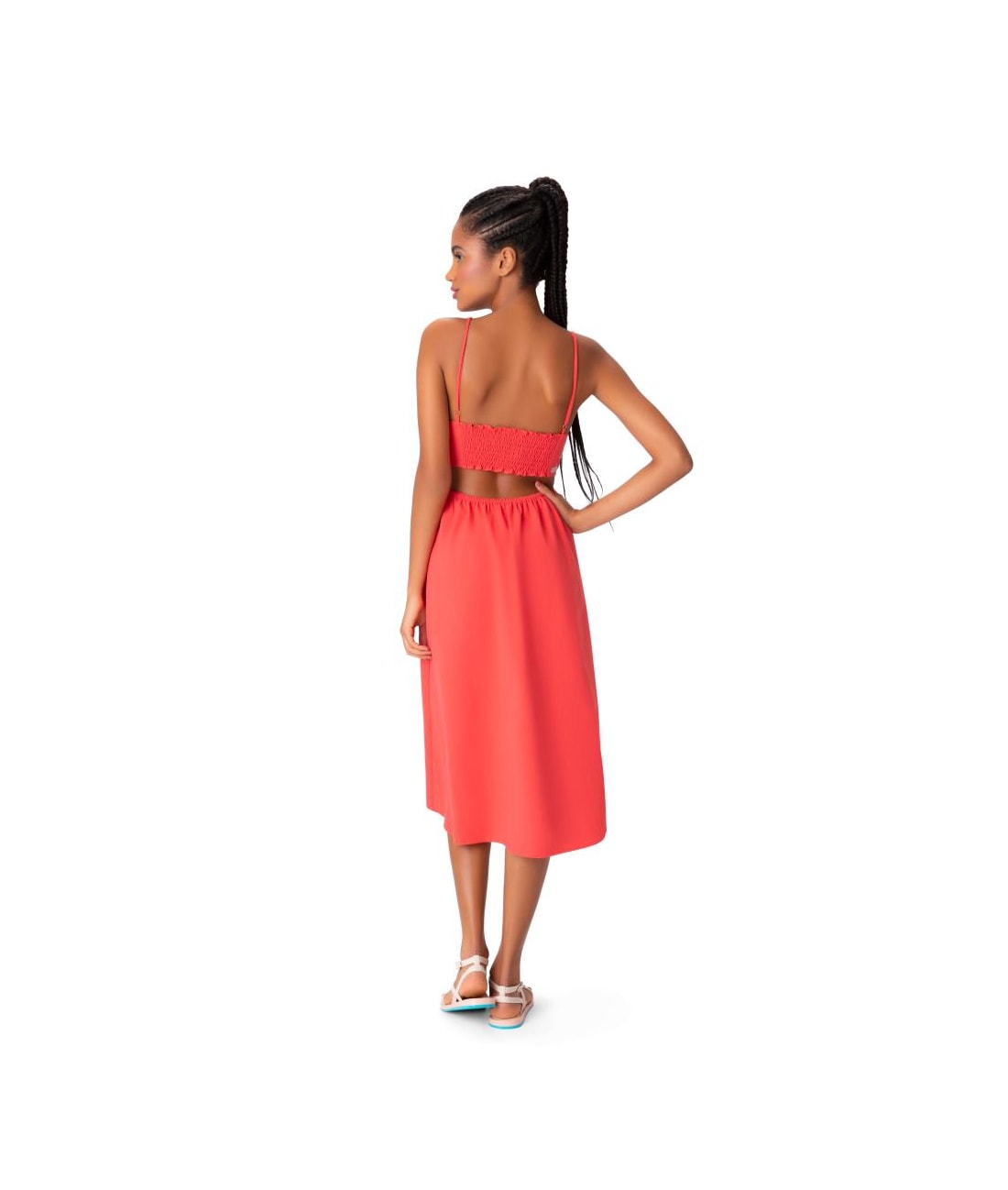 Vestido Elastico Cotton Fine Coral