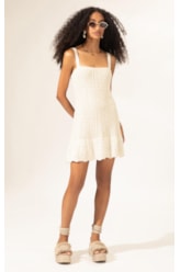 Vestido Evasê Tricot Capri Natural