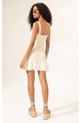 Vestido Evasê Tricot Capri Natural