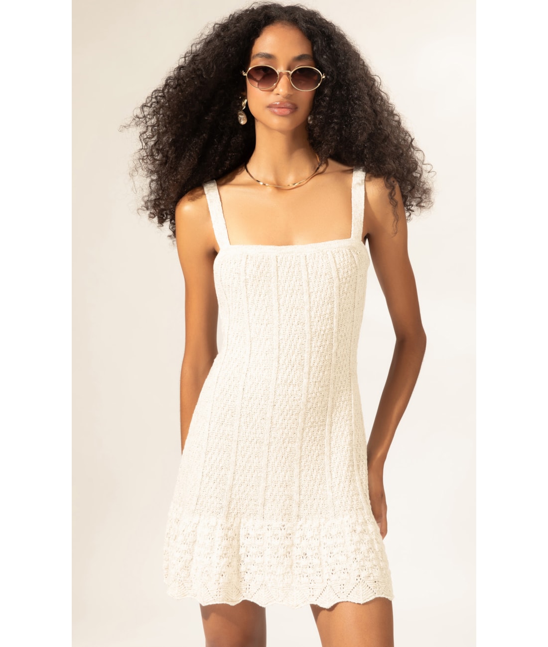Vestido Evasê Tricot Capri Natural