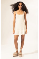 Vestido Evasê Tricot Capri Natural