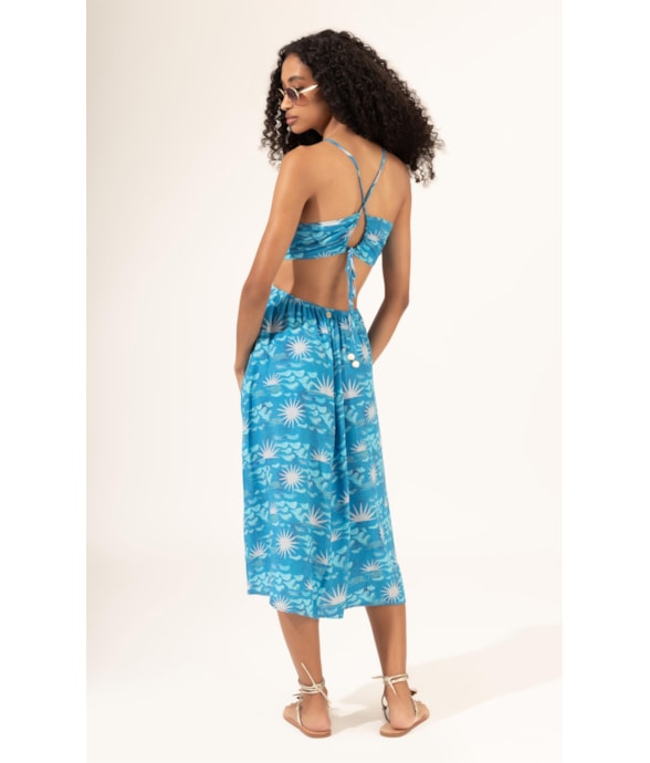 Vestido Frente Unica La Mer Azul Claro