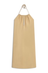 Vestido Frente Única Linen Blend Husk