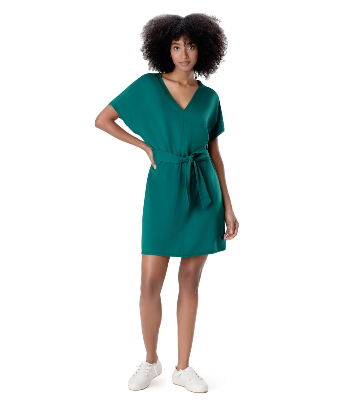 Vestido Holiday Curto Moletinho Verde Escuro