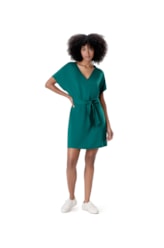 Vestido Holiday Curto Moletinho Verde Escuro