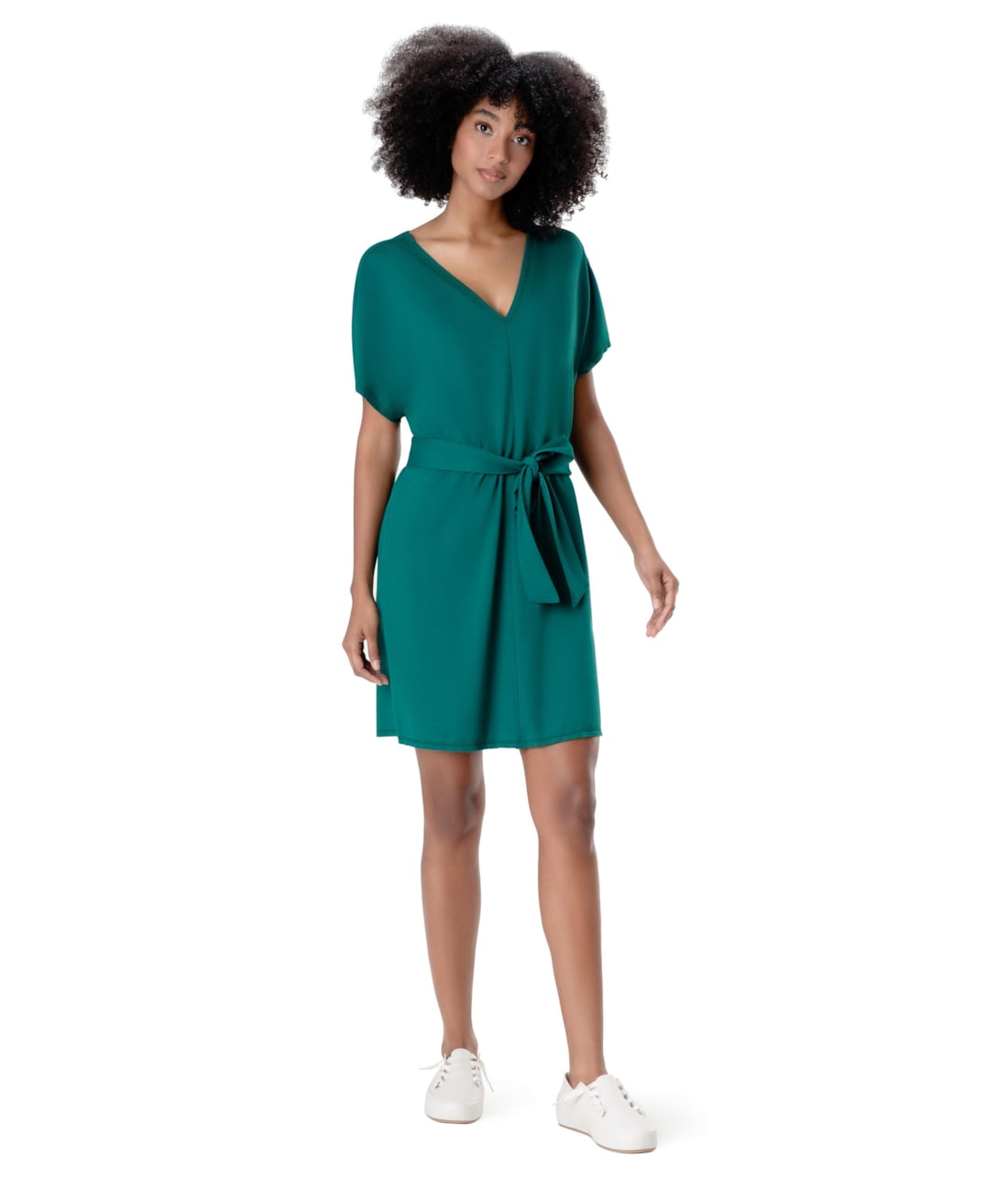 Vestido Holiday Curto Moletinho Verde Escuro