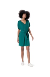 Vestido Holiday Curto Moletinho Verde Escuro