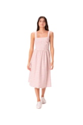 Vestido Holiday Moletinho Stripe Vermelho
