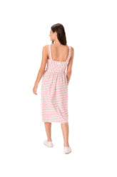 Vestido Holiday Moletinho Stripe Vermelho