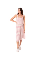 Vestido Holiday Moletinho Stripe Vermelho