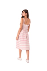 Vestido Holiday Moletinho Stripe Vermelho