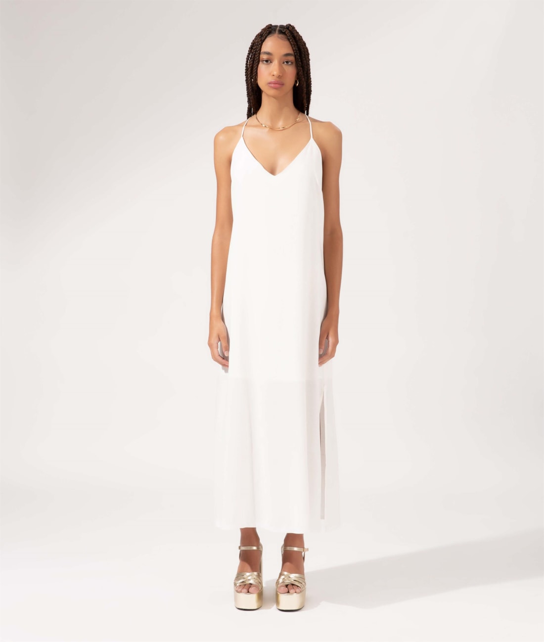 Vestido Jacquard Visco Sunset Off White