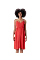 Vestido Linen Blend Vermelho
