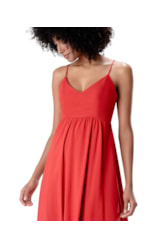 Vestido Linen Blend Vermelho