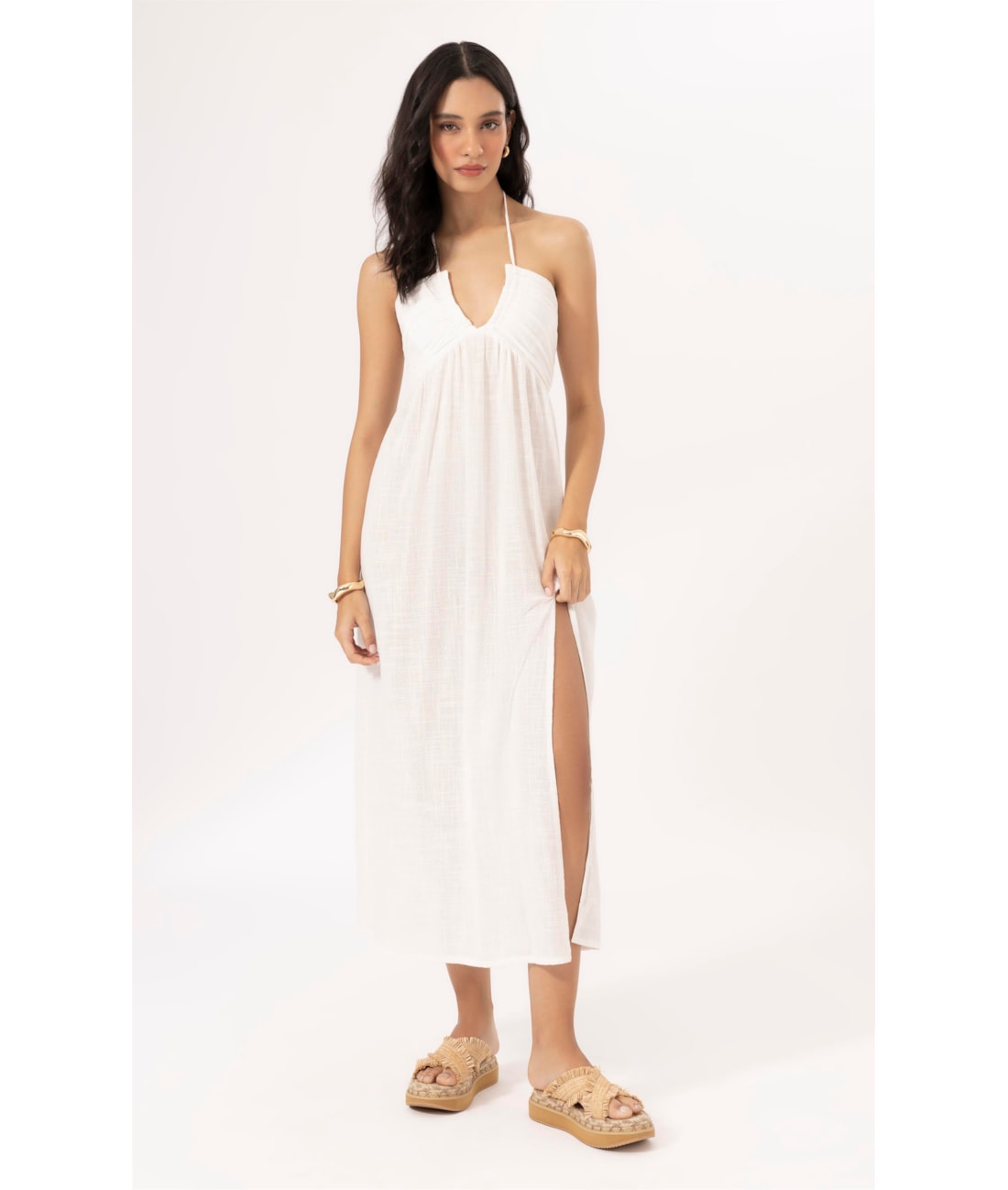 Vestido Longo Cotton Plage Off White
